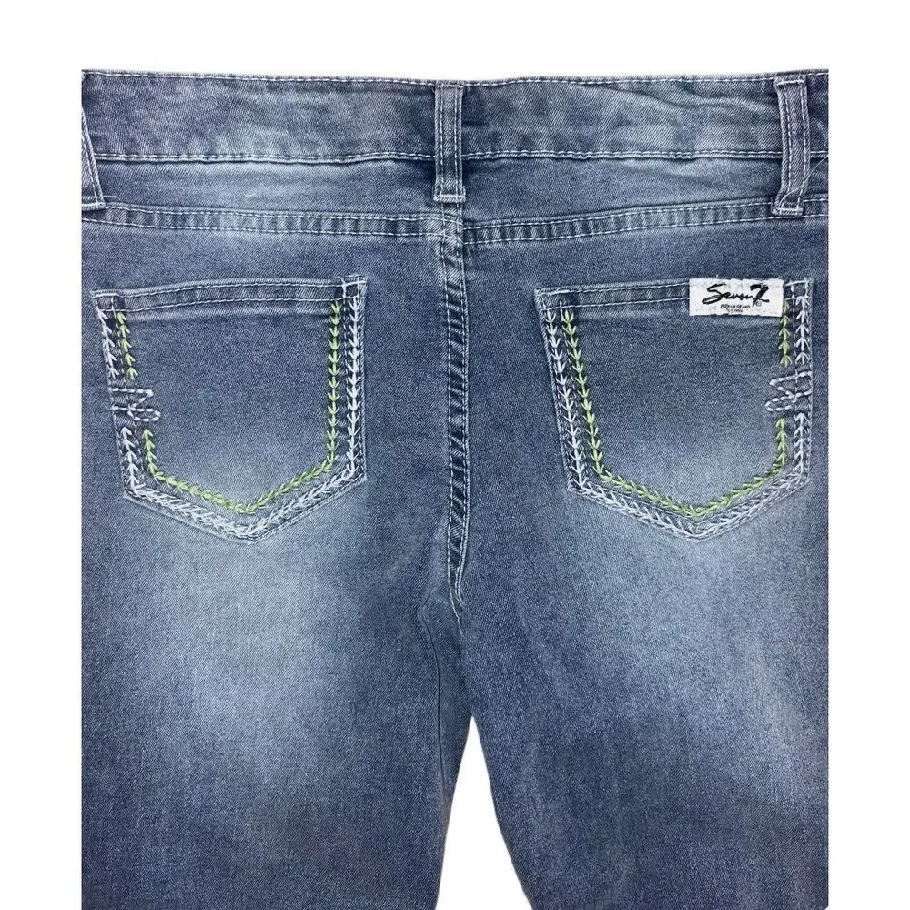 Seven7 Mini Gabby Distressed Flare Jeans